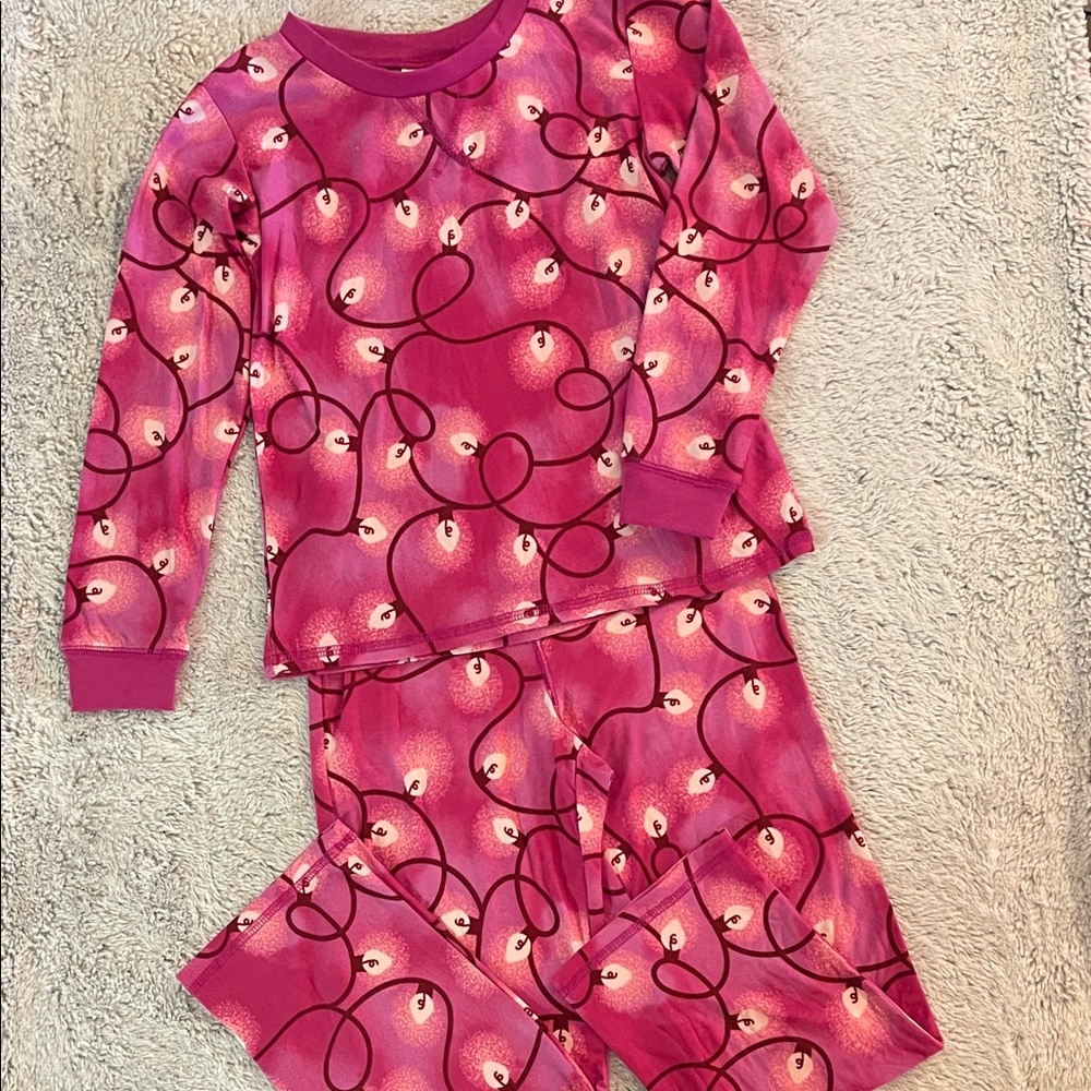 Dream Pink Kids Pajamas with Holiday  Print SZ 6
